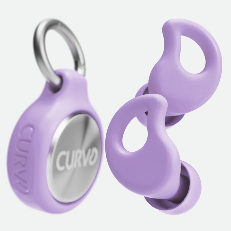 CURVD Everyday™ Earplugs + Case Clip — Peaceful Purple