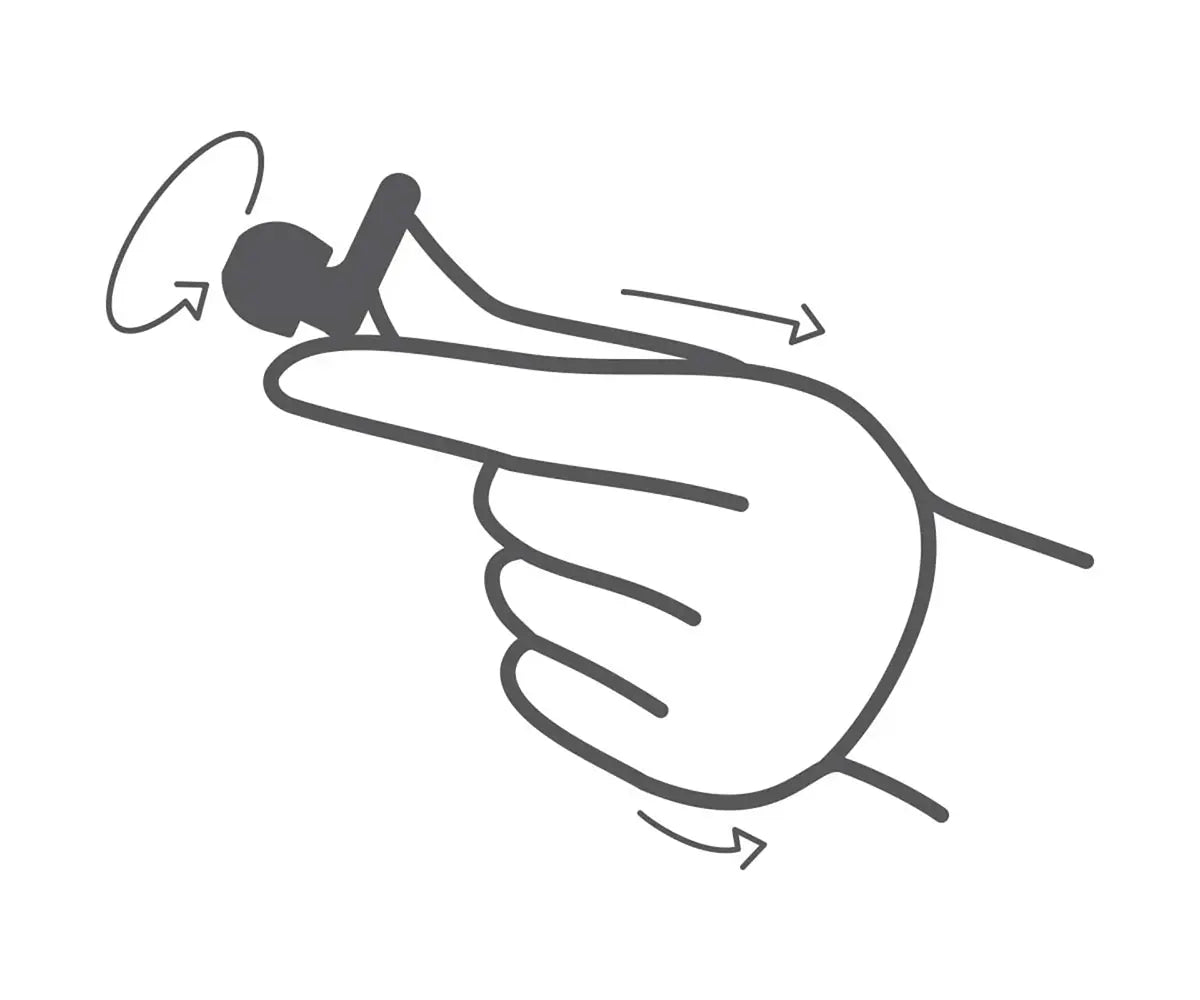 Hand Showing How to Safely Remove CURVD Ultra Soft Earplugs